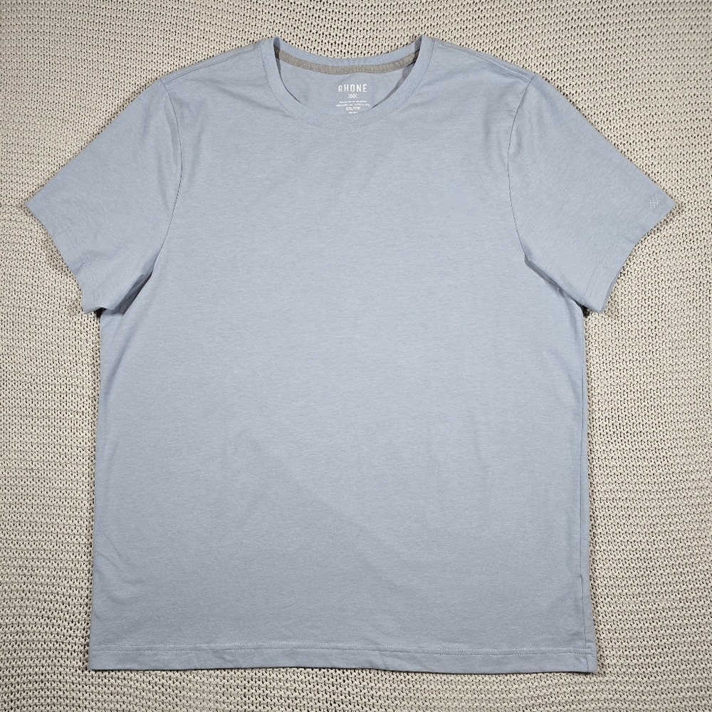 Rhone Element Tee Shirt Men Sz XXL Blue Pima Cotton Blend Crewneck Short Sleeve